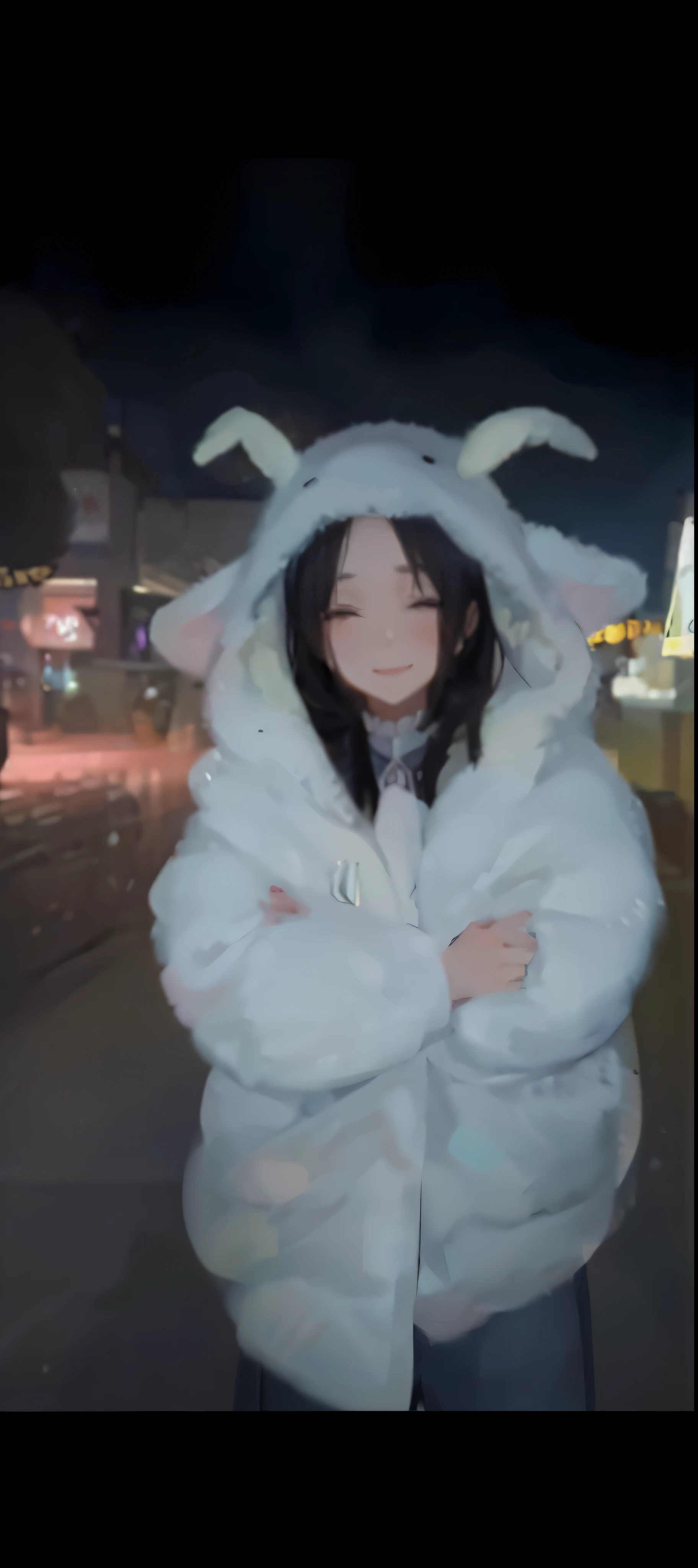 With his eyes closed