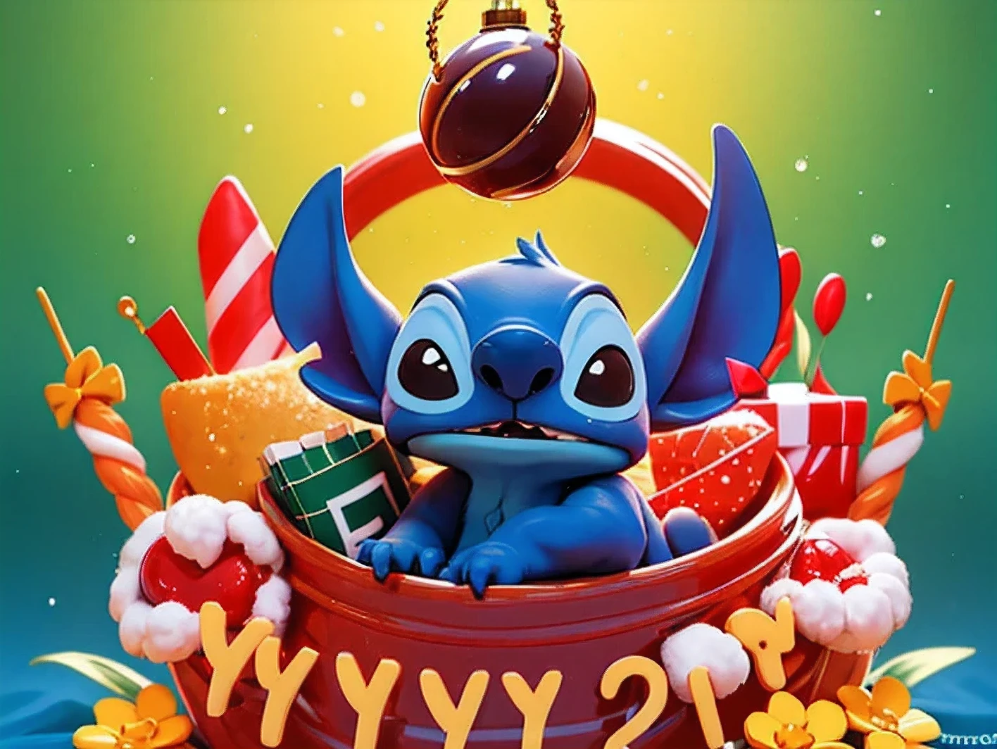 tmasterpiece, Detailed, clean background, blue tint, New Year's background,