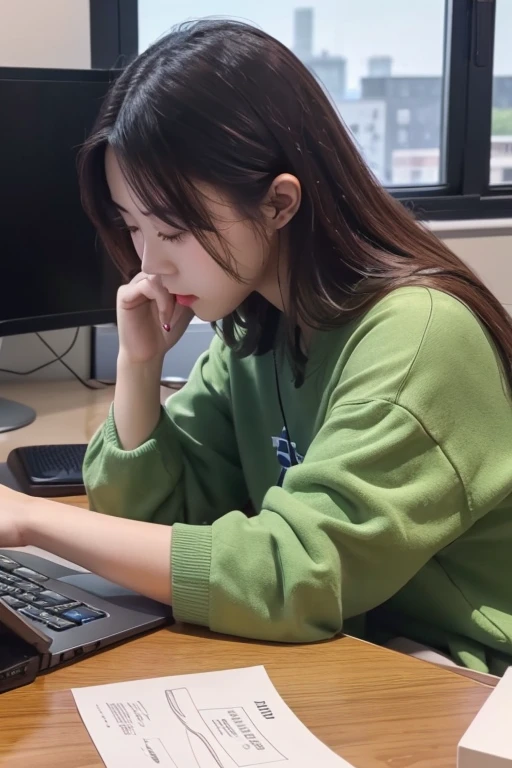 ty、a desk、Hand on the desk、I'm depressed、femele、YouTube thumbnail image