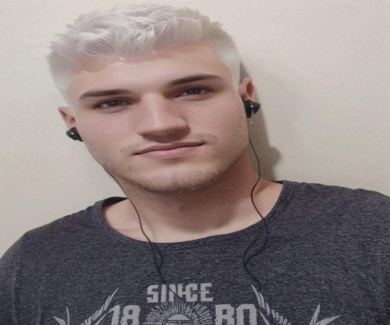 homem arafiado com cabelos brancos usando fones de ouvido e camiseta, em torno de 1 9 anos, Streamer do Twitch / Jogador Ludwig, foto de perfil headshot, christian cline, 18 anos, cabelo albino, 1 6 anos, cerca de 20 yo, Branco - Cabelos Loiros, halfbody headshot, foto de perfil 1024px, very very pale blond hair