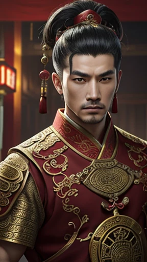 oriental、man in ancient chinese clothes、ancient chinese hairstyle man、three kingdom、multiple warlords、top-quality、​masterpiece、超A high resolution、(Photorealsitic:1.4)、Game Posters、Inside the building、Working