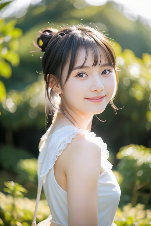 (((masterpiece))), (((Full body photo,Standing))),(One beautiful Japan girl, classmates, landscape and innocence,kawaii) ,超A high resolution, Realistic, ultra-detailliert, 8K,top-quality, Extremely detailed, Detailed background,A slender,very beautiful japanese girl, Detailed face:1.3),(Bery short hair,I tied her hair in a bun.A dark-haired :1.4), (a baby face,kawaii系,adorable 18 year old girl), (Perfect body:1.1), (kawaii下着姿), Cute and innocent look,Please show me your beautiful teeth,Super Detailed Face、Detailed lips、A detailed eye、small junior gravure idol,Transparent skin、Lori,high-definition RAW color photography, professional photograpy, Extremely detailed, amazing, finely detail, Huge file size, extremely detailed fingers, highly detailed nose, highly detail mouth, Perfect Anatomy, Highly detailed background, Good figure, Cute face, Photography, (Smile), Perfect Skin, Perfect Anatomy, (kawaiiブラジャー), (big bed),In a luxury hotel room