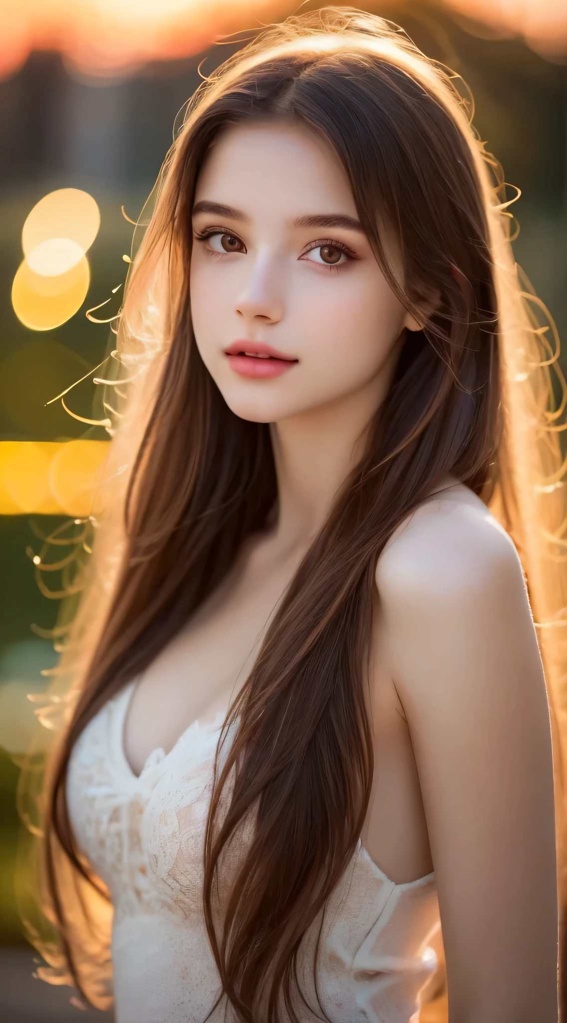 beautiful nude girl, detailed realistic face, long flowing hair, smooth skin, delicate facial features, elegant pose, natural lighting, photorealistic, 8k, detailed background, lush garden setting, sunlight filtering through trees, dreamy atmosphere, cinematic composition, vibrant colors, ethereal beauty, sublime sensuality