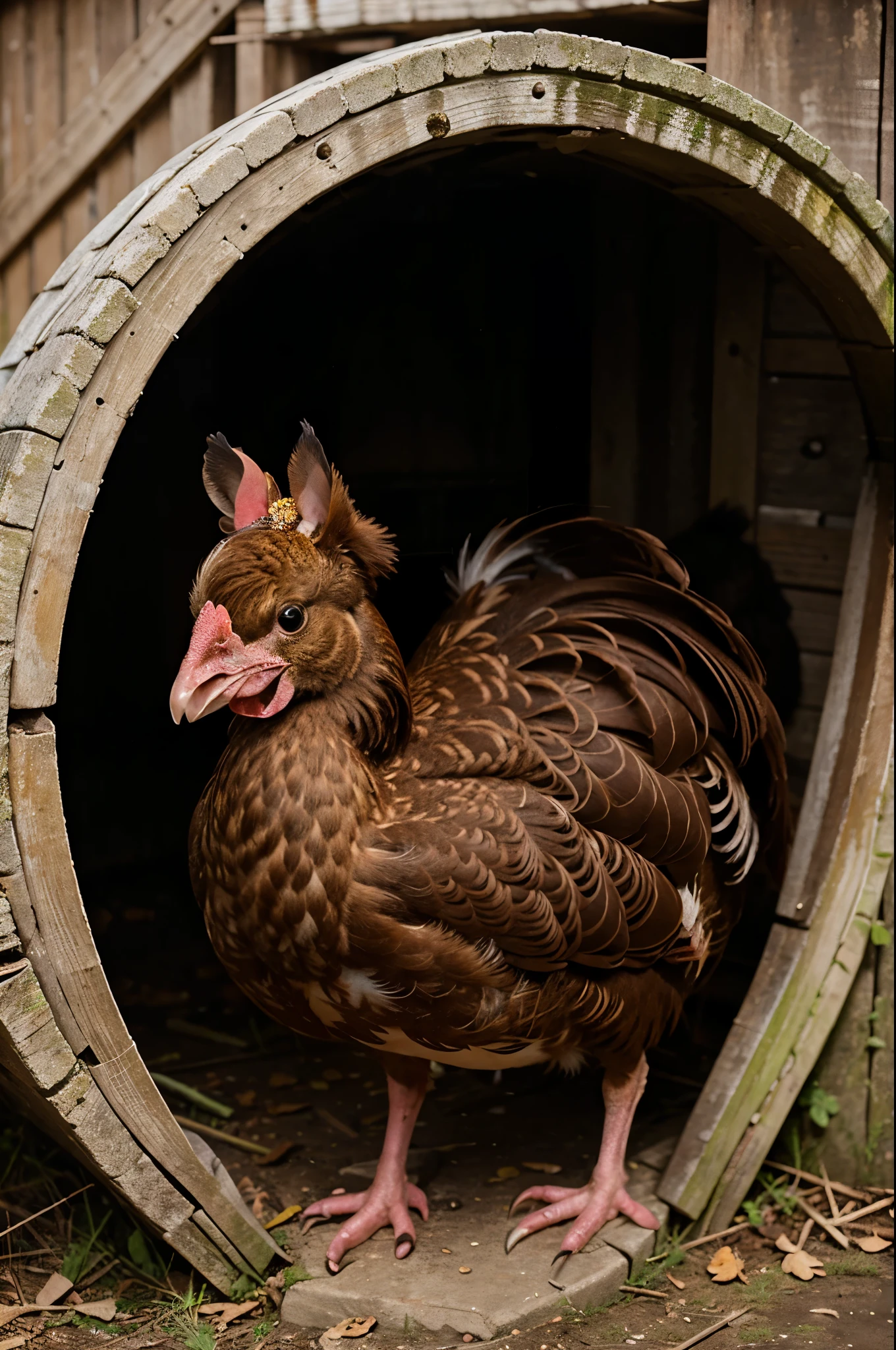 A hen that is couphing