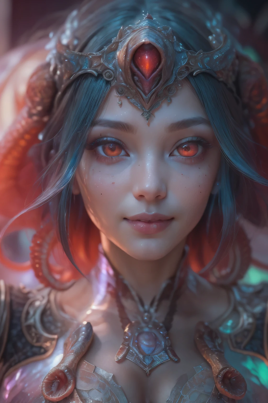 (Giant mermaid with a human face and a fish body:1.9)but、(Ukiyo-e:1.9)、woodblock print、Another landscape、grotesque、Intricate details、Bright colors、Dramatic lighting、Surreal atmosphere、aquatic environment、Fantasy creatures、Dynamic pose、(highest quality、8k、High resolution、masterpiece: 1.2)、Super detailed、(Real、Photorealistic、Photorealistic: 1.37)