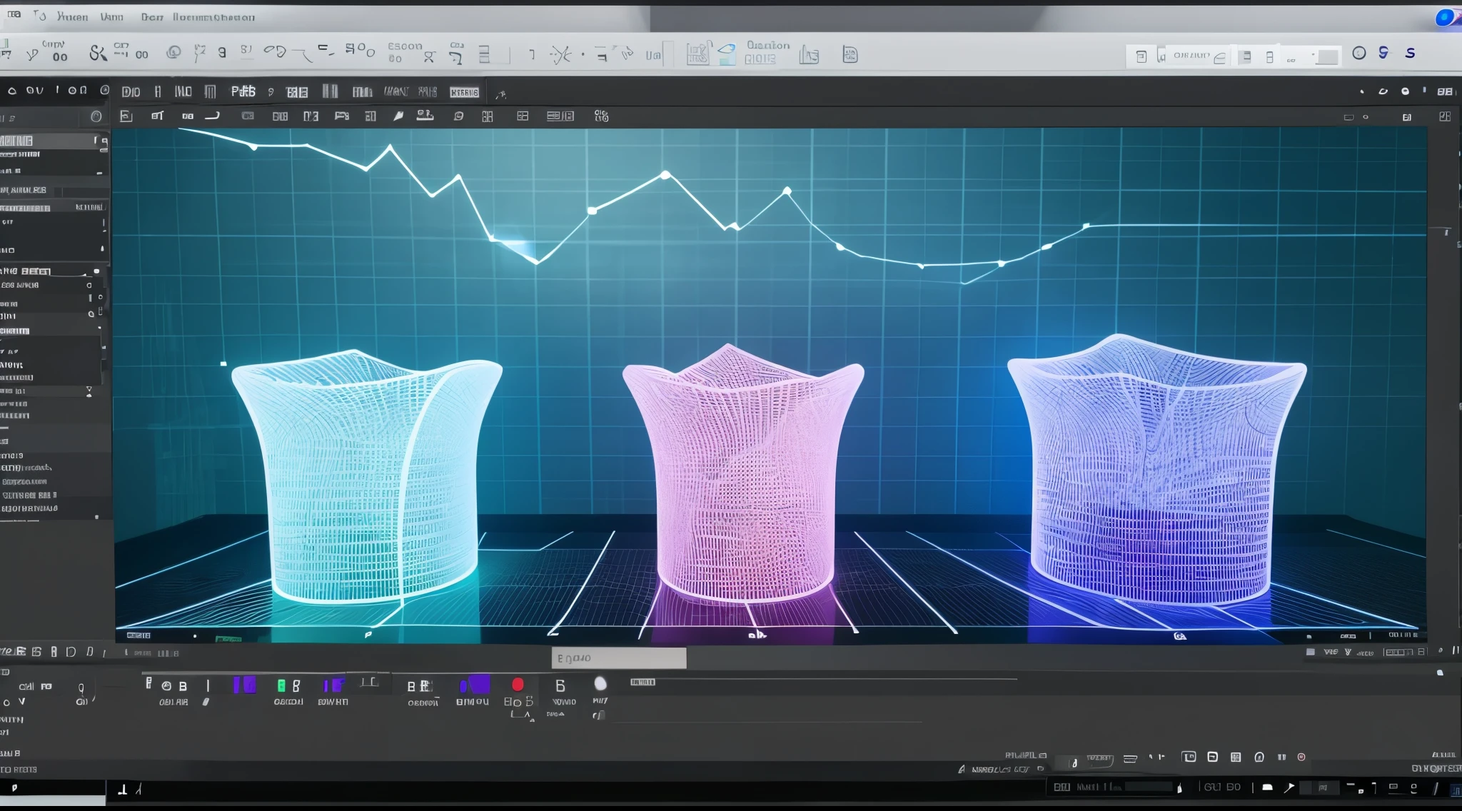 Engaging 3D visualization featuring stunning graphs、glinting