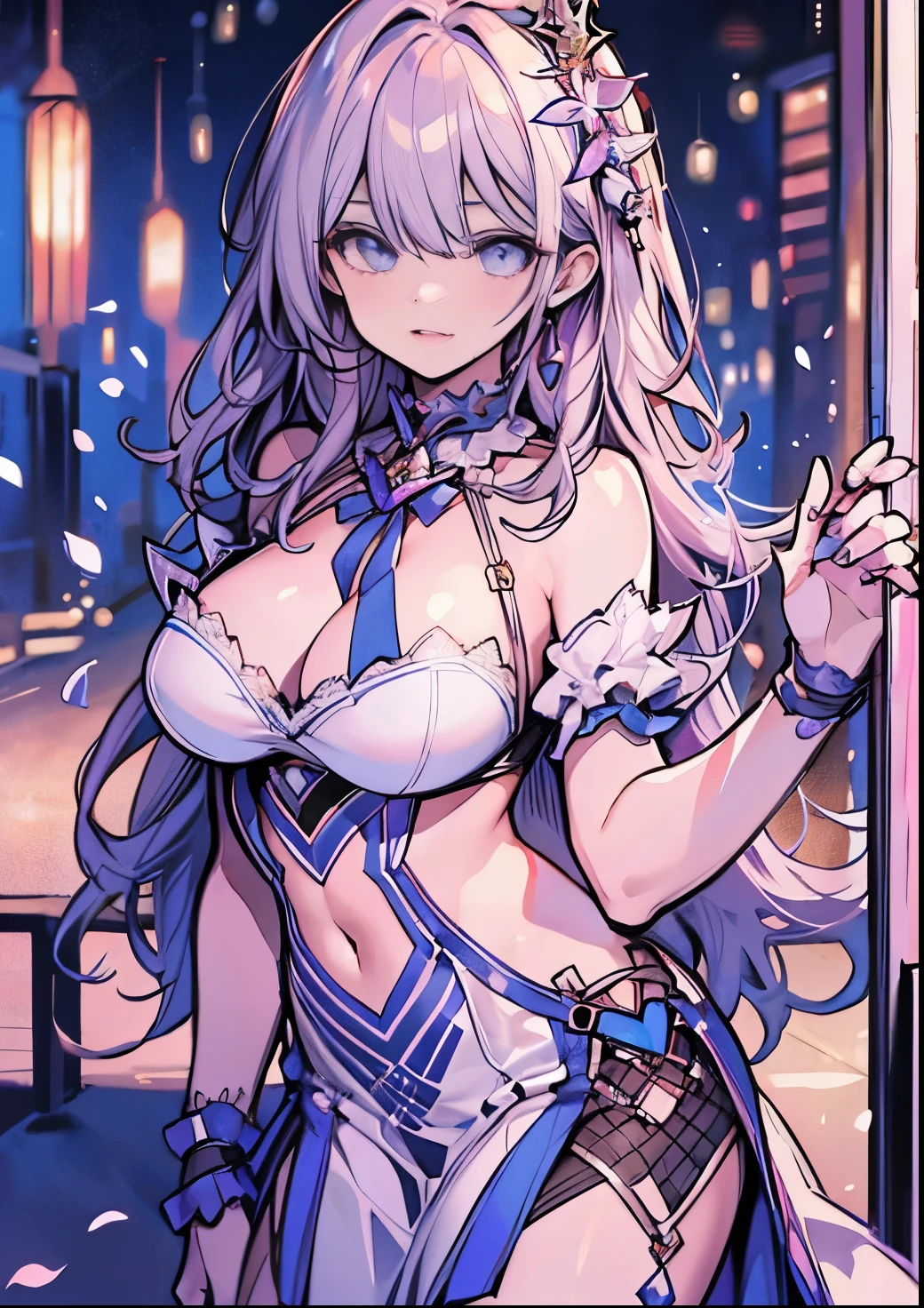 1girl, Western castles, large full breasts, beautifull detailed face, Lustrous skin, Beautiful Landscapes, during daytime, Sexy Princess, lace dresses,
