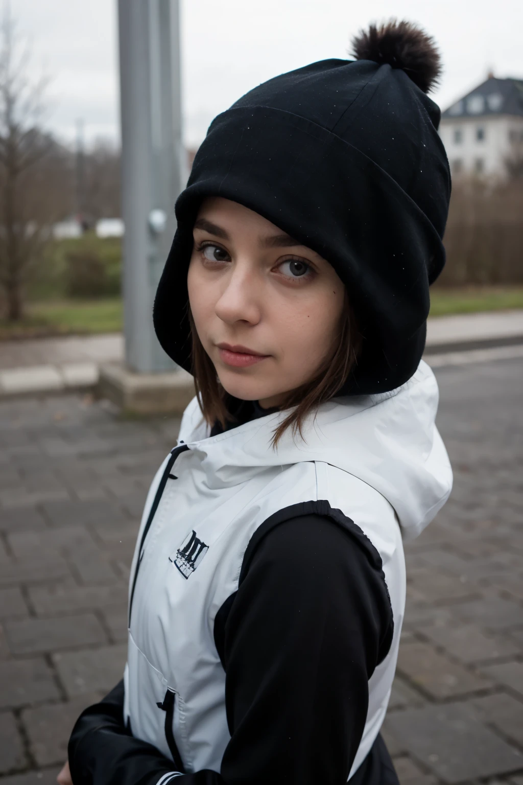Gemalter pinguin das jeder Angst vor ihm hat