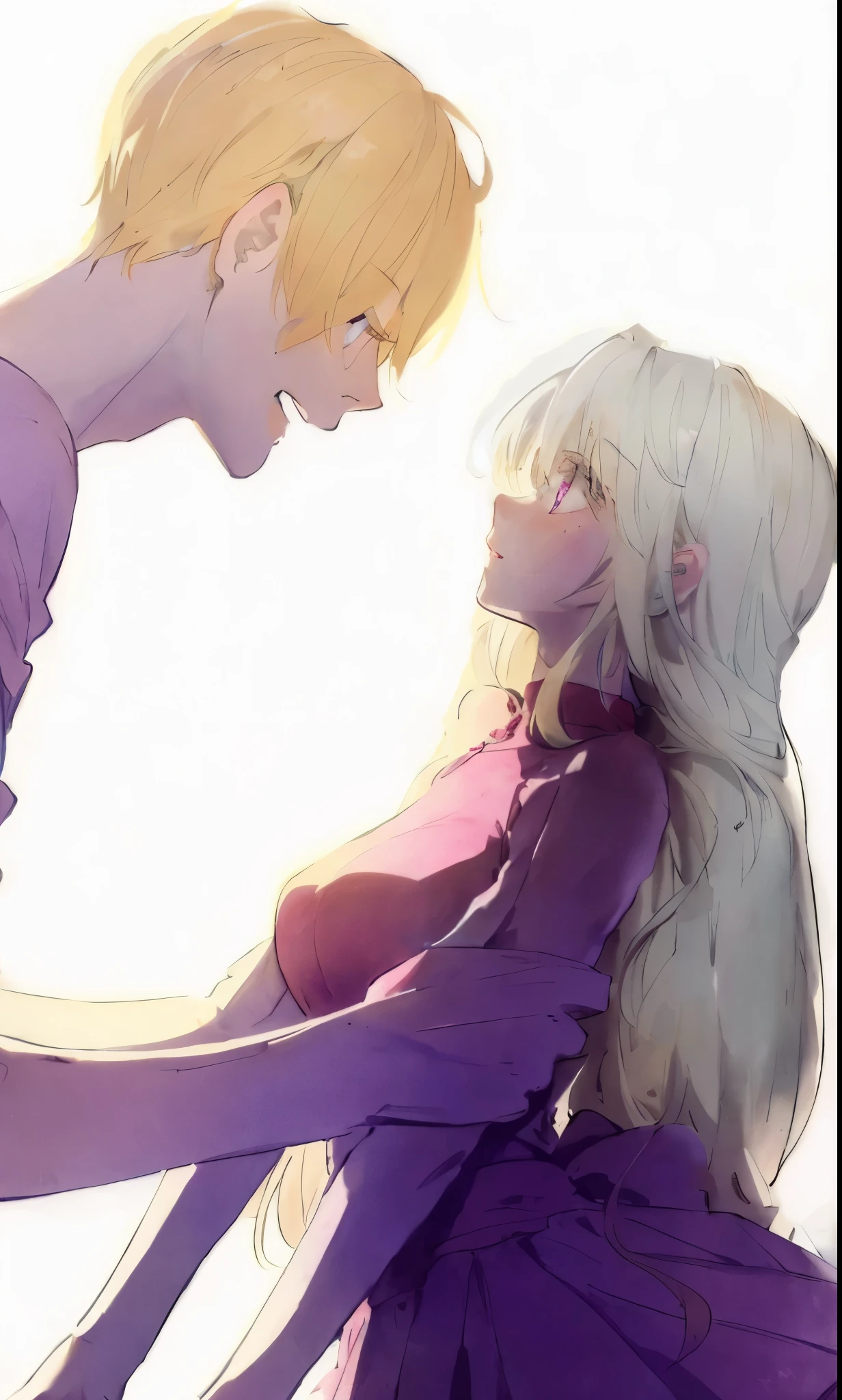 masterpiece, best quality, an extremely delicate and beautiful girl,an extremely delicate and beautiful, world masterpiece theater, ultra-detailed, highly detailed, best quality, blonde hair, highres, extremely detailed,1girl, best quality, illustration, looking at viewer, impasto, canvas, oil painting, realistic, realist ,real, pink eyes, long hair , straight hair. Vintage outfit
