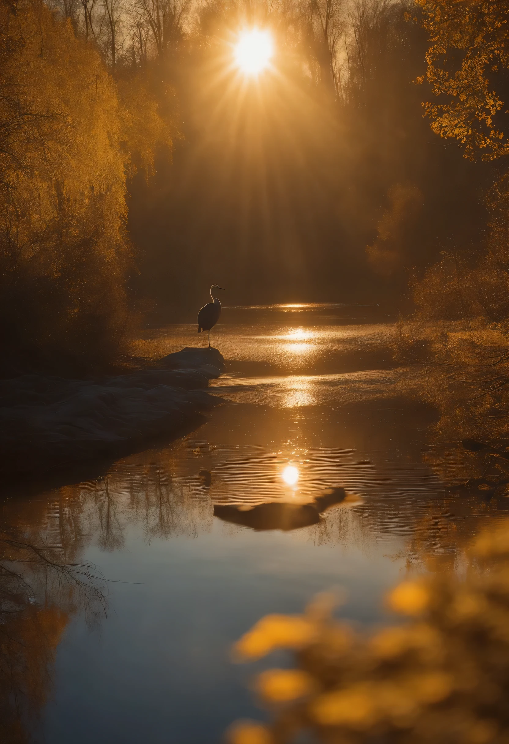 ((top-quality, 8K)), (Realistic), (Face Focus: 1.1), (Yellow,blue: 1.3), In the chill tarn, ukrainian woman stands waist-deep, dawn's first light filtering through her billowing sorochka. The intricate vyshyvka comes alive in luminous detail - ornate blooms hand-stitched in loving memory. She lifts the embroidered hem clear of the lapping shoreline, guarding centuries of matriarchal artistry. Behind, the glassy mere reflects streaks of pravoslav gold - blessings from a hopeful sun. A lone crane takes wing over serene bounds, praising new beginnings rooted in old ways. Crisp light and still mirrors frame resilient beauty - in the soaring bird, the glinting water, coils of smoke from distant hearths, and in the steadfast embroiderer, immortalized in Olha's patient poise.