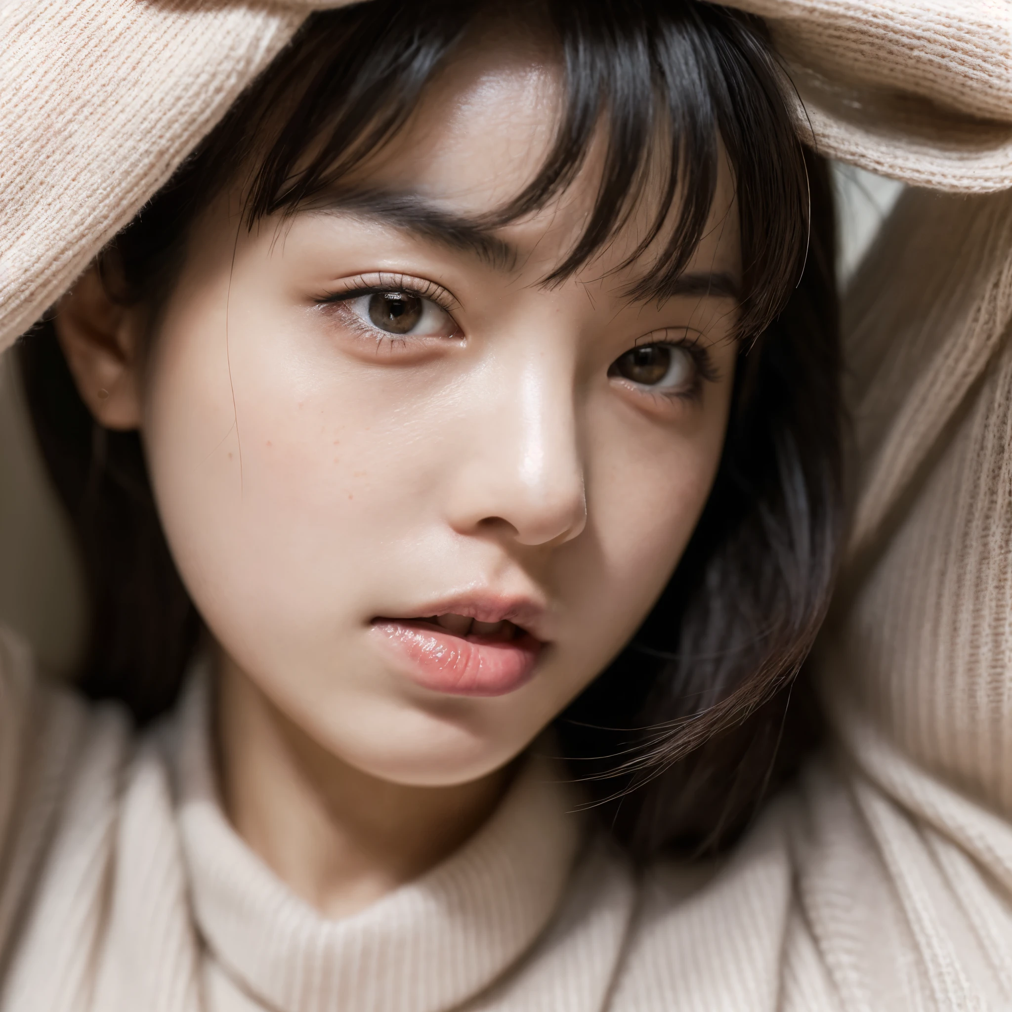 (8K、RAW Photos、Highest quality、masterpiece:1.2)、(Realistic、Realistic)、1 Girl、((Completely naked、After sexual intercourse、Big Ass、Waking up、Bedroom、morning、 the bed、Lie down in bed、Big Breasts、Nipples、smile))、cute