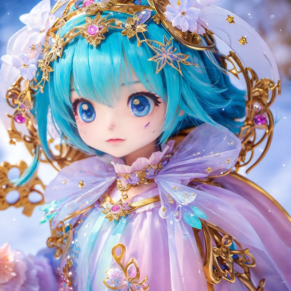 (((Best, highest quality))) (((( masterpiece))), (((highest quality))), (((super detailed))), (very delicate and beautiful)), (character), Specter Snow Woman, cute, chibi,
