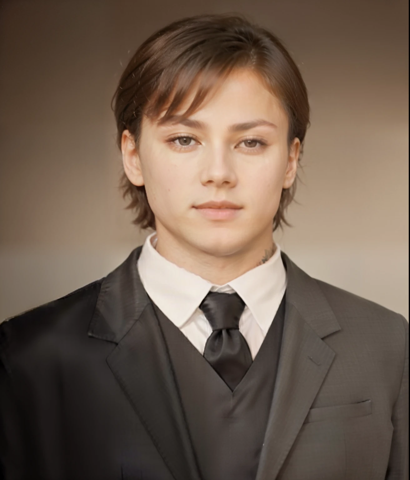 1man, eiser reins grayon, a close up of a man in a suit and tie, delicate androgynous prince, beautiful androgynous prince, wearing a black noble suit, realistic, ultra detail, 70mm lens