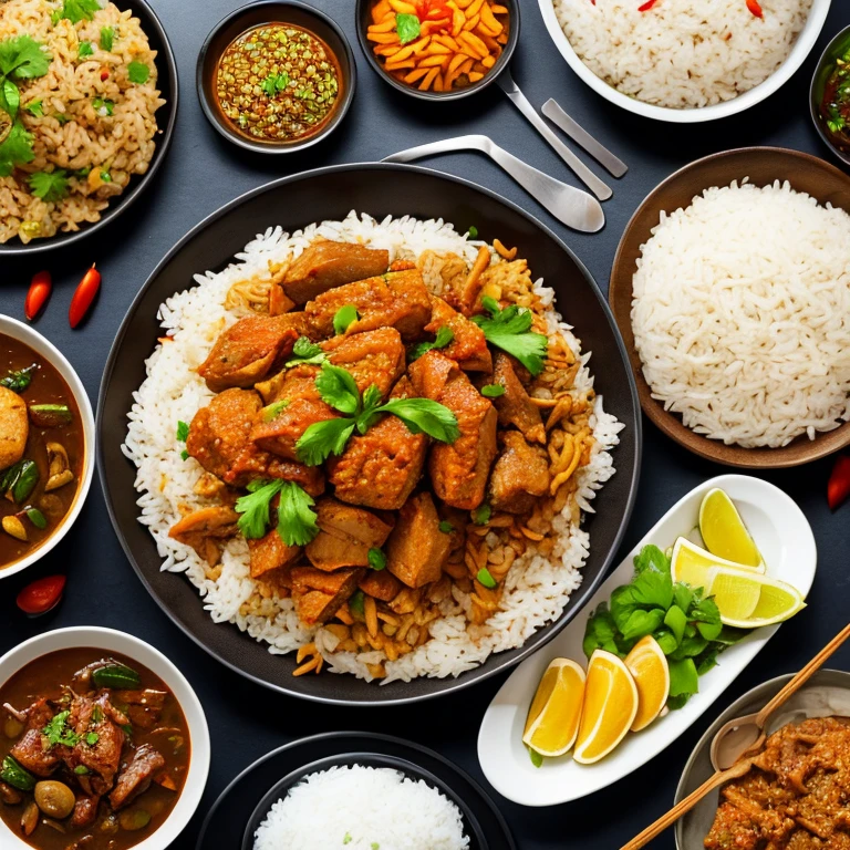 Product, food, nasi padang, indonesia, high angle, hd