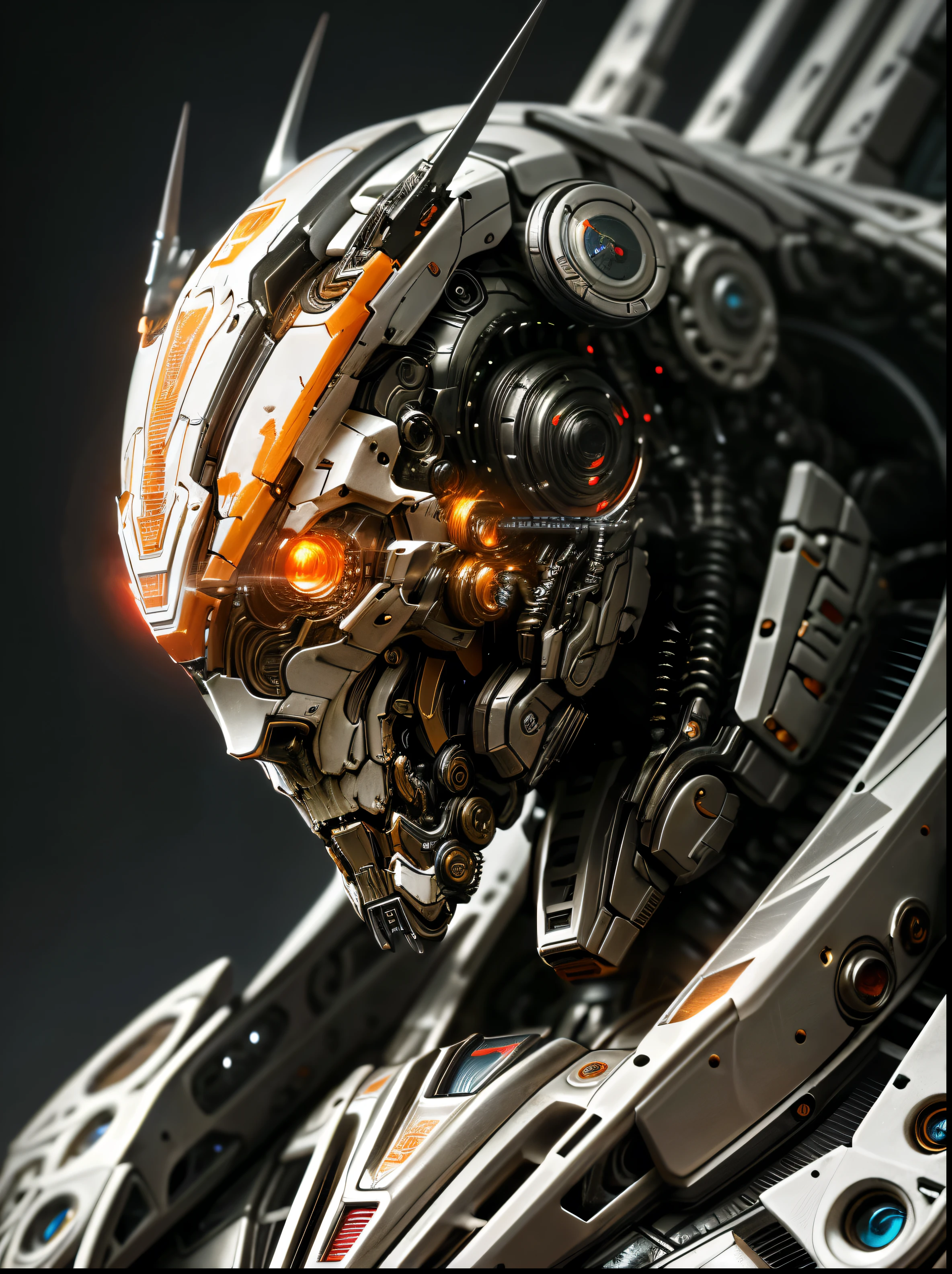 1mecha, Best Quality, biomechanical, complex robot, hyper realistic, (hyper detailed:1.25), Intricate, (insane fine details:1.1), extremely sharp lines, scifi aesthetic, tmasterpiece, art by mooncryptowow, featured on zbrush central