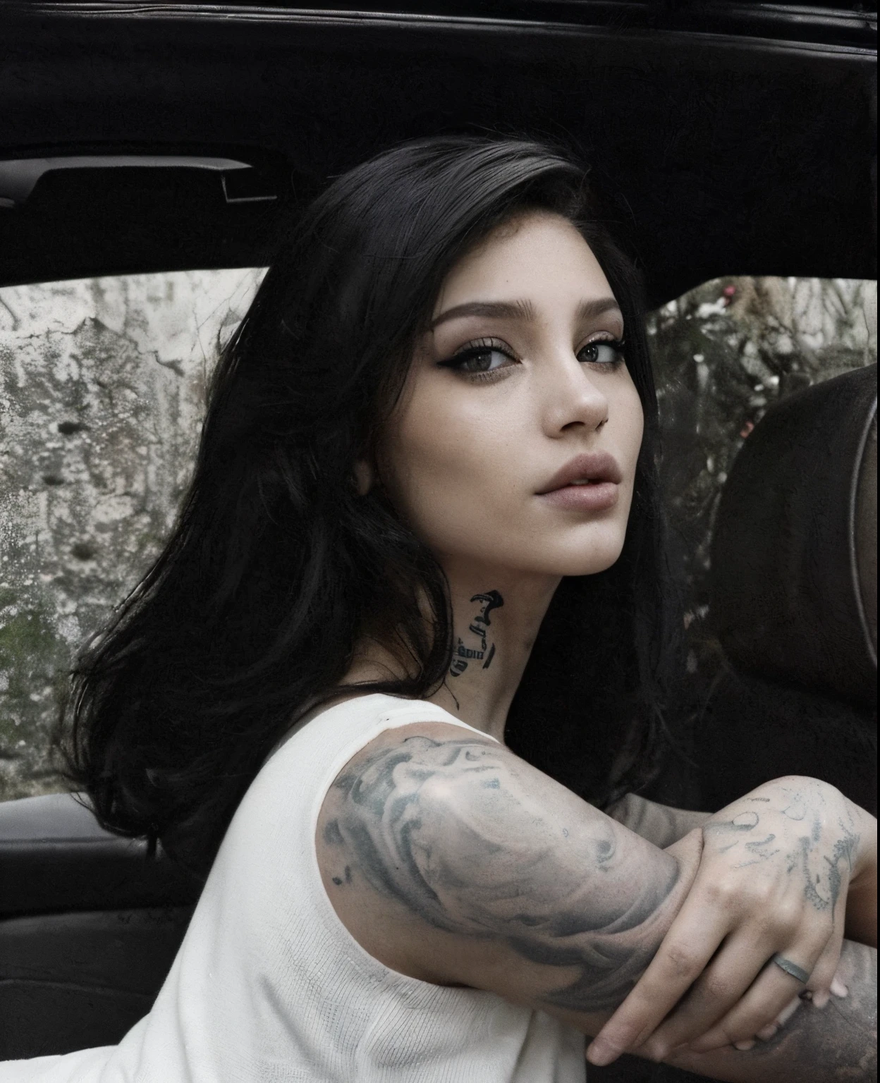 body with various tattoos, olhos claros e um cabelo um pouquinho mais curto