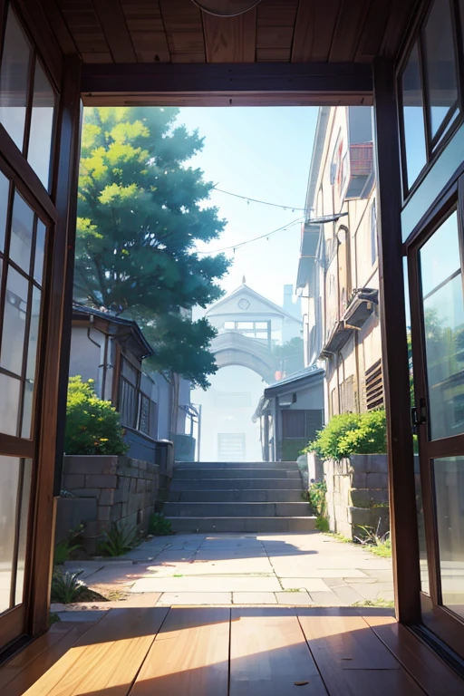 There is a photo at the door,There is a sign on it, Anime landscapes, anime backgrounds, anime backgrounds艺术, beautiful anime scenery, beautiful anime scenes, Anime beautiful peaceful scene, anime scene, anime movie backgrounds, random background scene, Park background, Anime countryside landscape, animation stills, Anime landscapes, highschool background, Anime landscapes概念艺术, anime screenshot