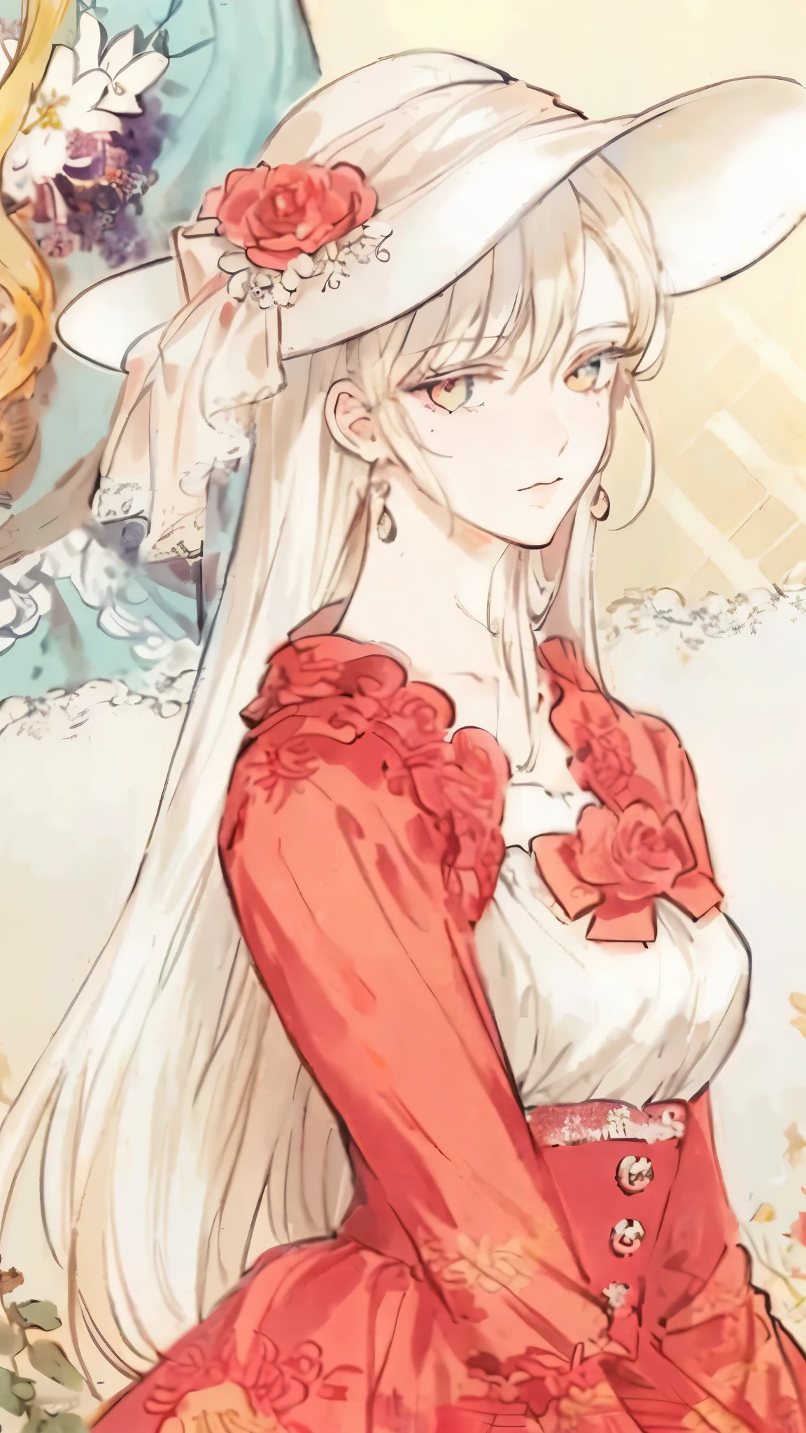 change her hair to be more pink and more details of her beautiful face details face