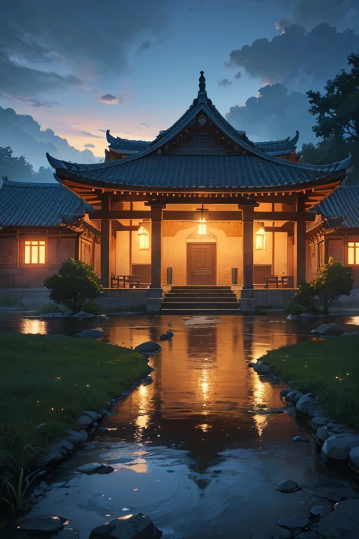 (best quality,4k,8k,highres,masterpiece:1.2),ultra-detailed,(realistic,photorealistic,photo-realistic:1.37),mysterious temple setting,nighttime video,anime background,nighttime,anime scene,moonlit starry sky environment,staircase,beautiful anime scenes,anime background art,transition animation clip,camera shot in a game,camera shot in a game,staircase,anime movie background,random background scene,village background at night