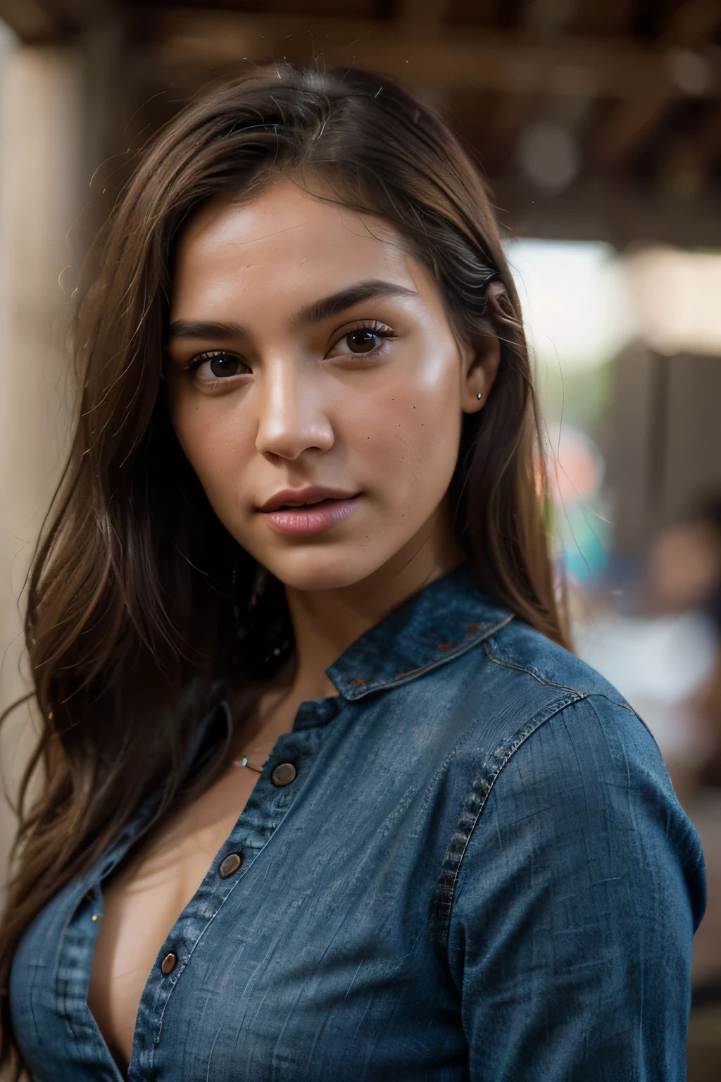 1 Woman, (Realstic:1), Content, fully body portrait , 24 year old, ((face, happy)), stunning RAW , the beautiful face, long brown hair, ultra beautiful woman, miss univers, sharp focus, highly detailed, 8k UHD, natural lighting, octane render, maximum detail, hyper-detailed, hyper-realistic, ultra-detailed, highest detail quality, ultra-realistic, shot with Canon r5 35mm lens f/5. 6 --ar 69:128 --style raw --v 5. 2, (high detail skin: 1.2), 8k uhd, DSLR, soft light, high quality, film grain, 20mp, Fuji XT3 , 80mm, Hasselblad, perfect eyes, solo and her happiness radiates from the image, analog style (gaze towards viewer:1.2) (skin texture, no make-up, natural make-up) (film grain:1. 3, front view, very detailed, natural, high resolution, best quality, intricate detail, very detailed, detailed skin, realistic skin texture, texture, detailed eyes, professional, 4k, kodak color vision, extremely detailed, photorealistic, realistic, post-processing, maximum detail, roughness, real life, ultra realistic, photorealism , in red top and blue jeans