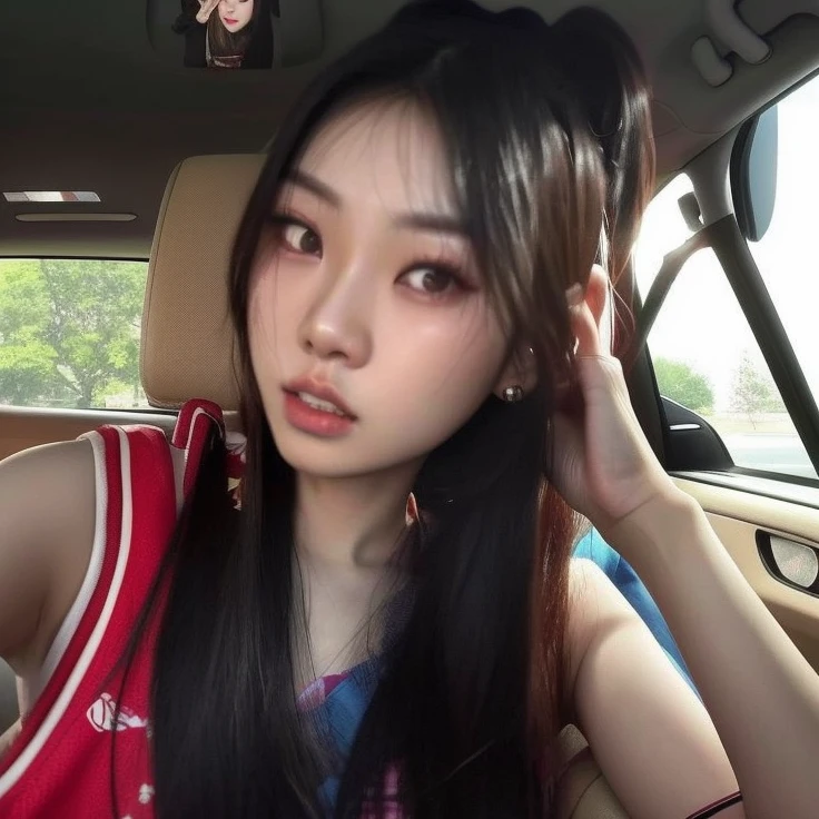 arafed asian woman sitting in a car with her hair in a ponytail, Blackpink Jennie, Jaeyeon Nam, ulzzang, Chica coreana, Jinyoung Shin, Jossi de Blackpink, Parque Roseanne de Blackpink, Gongbi, Wan adorable cara coreana, Heonhwa Choe, Foto de perfil de la foto de cabeza, Taejune Kim, Hermosa mujer surcoreana