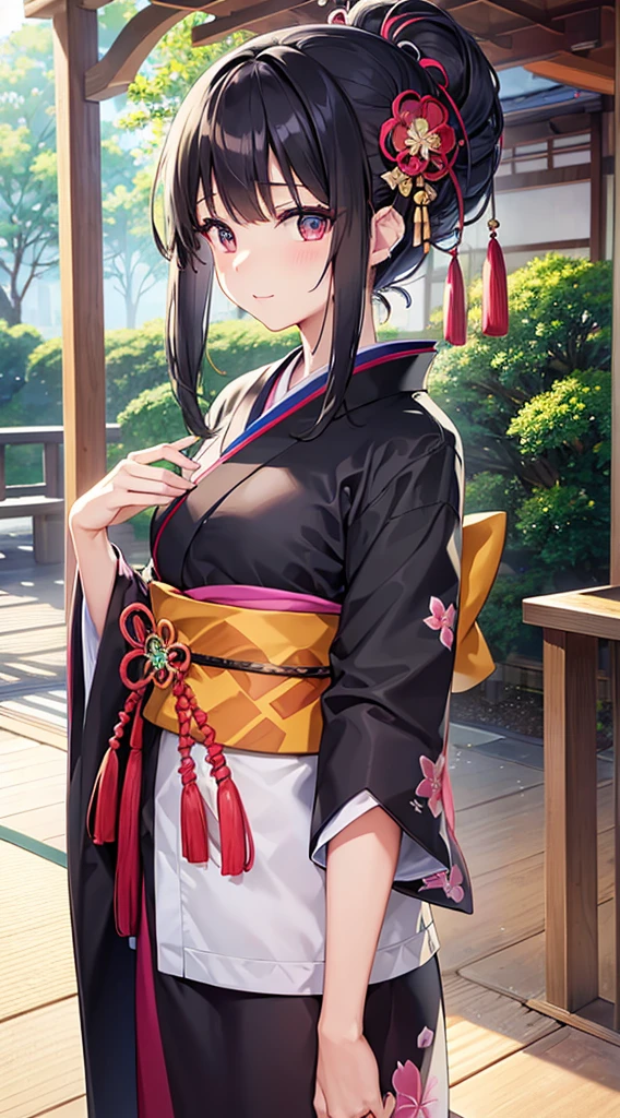 Master Pieces、hyper quality,、Perfect drawing with super detail、独奏、Beauty in the world、Komono、Japanese dress、Black-haired、Japanese hair、Colorful Japan kimono、octane renderings、nffsw、(ultra-detailliert:1.15)、(Soft light、sharp:1.2)、1girl in、a beauty girl、Ultra detailed eyes、A MILF、Rainbow painting drops、Splat、Splash、long colored hair、ultra detailed texture kimono、(hair adornments、耳Nipple Ring、)、outside of house、pine trees