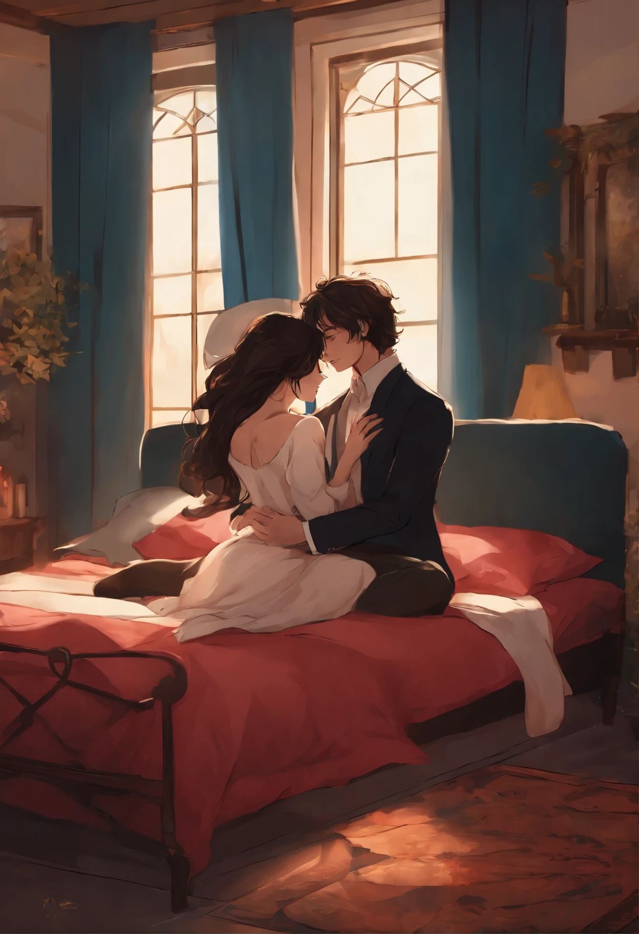 Anime style, She had no strength left to resist, when he lifted her up and, removing the pillows, started laying. She felt his hands on her skin, calloused and warm