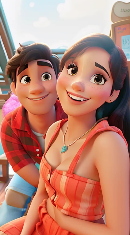 Um casal estilo disney pixar , alta qualidade, melhor qualidade