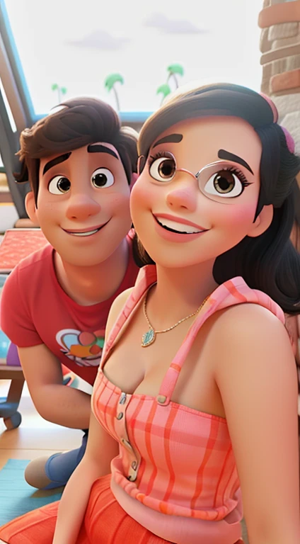 Um casal estilo disney pixar , alta qualidade, melhor qualidade