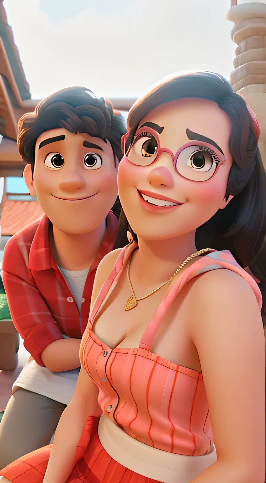 Um casal estilo disney pixar , alta qualidade, melhor qualidade