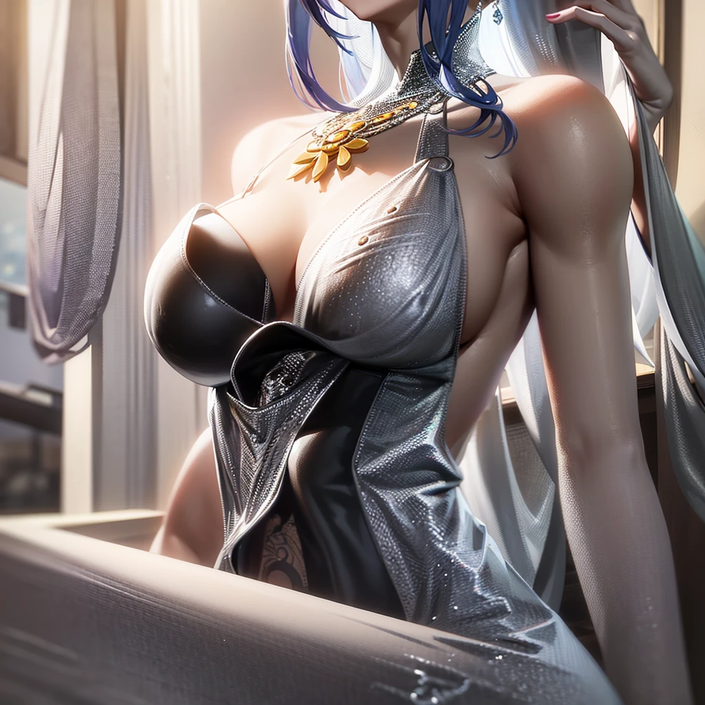 Anxious woman in white dress sitting on windowsill, Japanese cartoon goddes, 8K high quality detail art, Fan Art Best Art Station, Very detailed ArtGerm, Fair and shiny skin, Popular topics on cgstation, goddes. extremly high detail, pale milky white porcelain skin, detailed digital Japanese cartoon art, finely detailled. Japanese cartoon. tentaculata, Japanese cartoon highly detailed