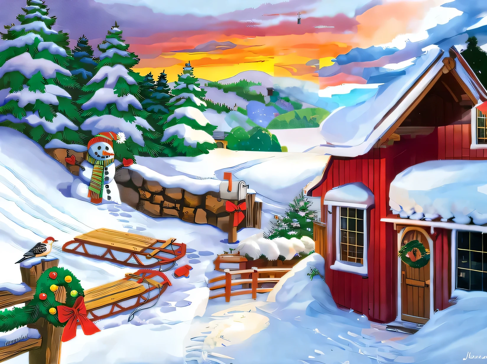snow covered roof