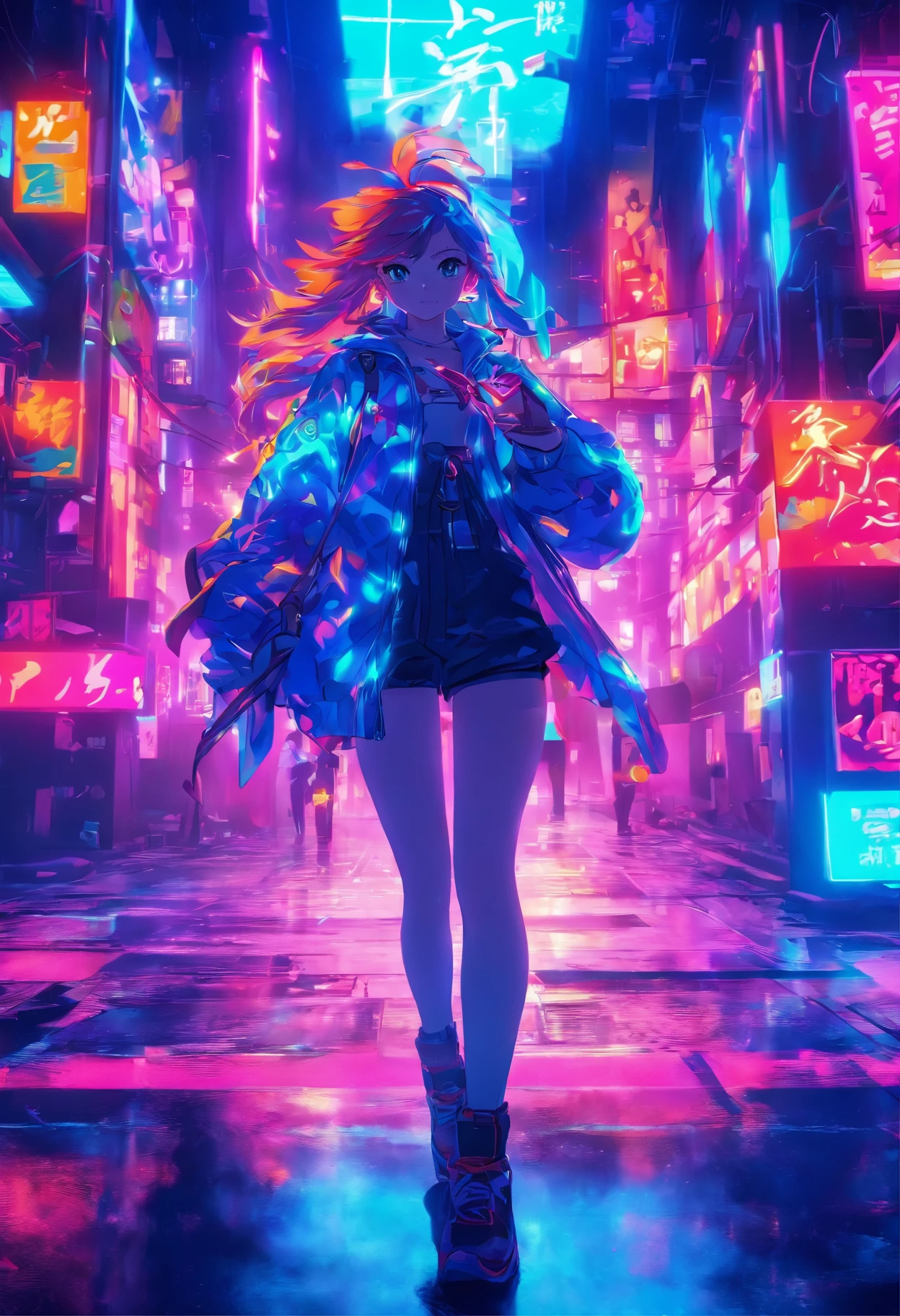 Neon lights, cinematography lighting, tendencias en Artstation.