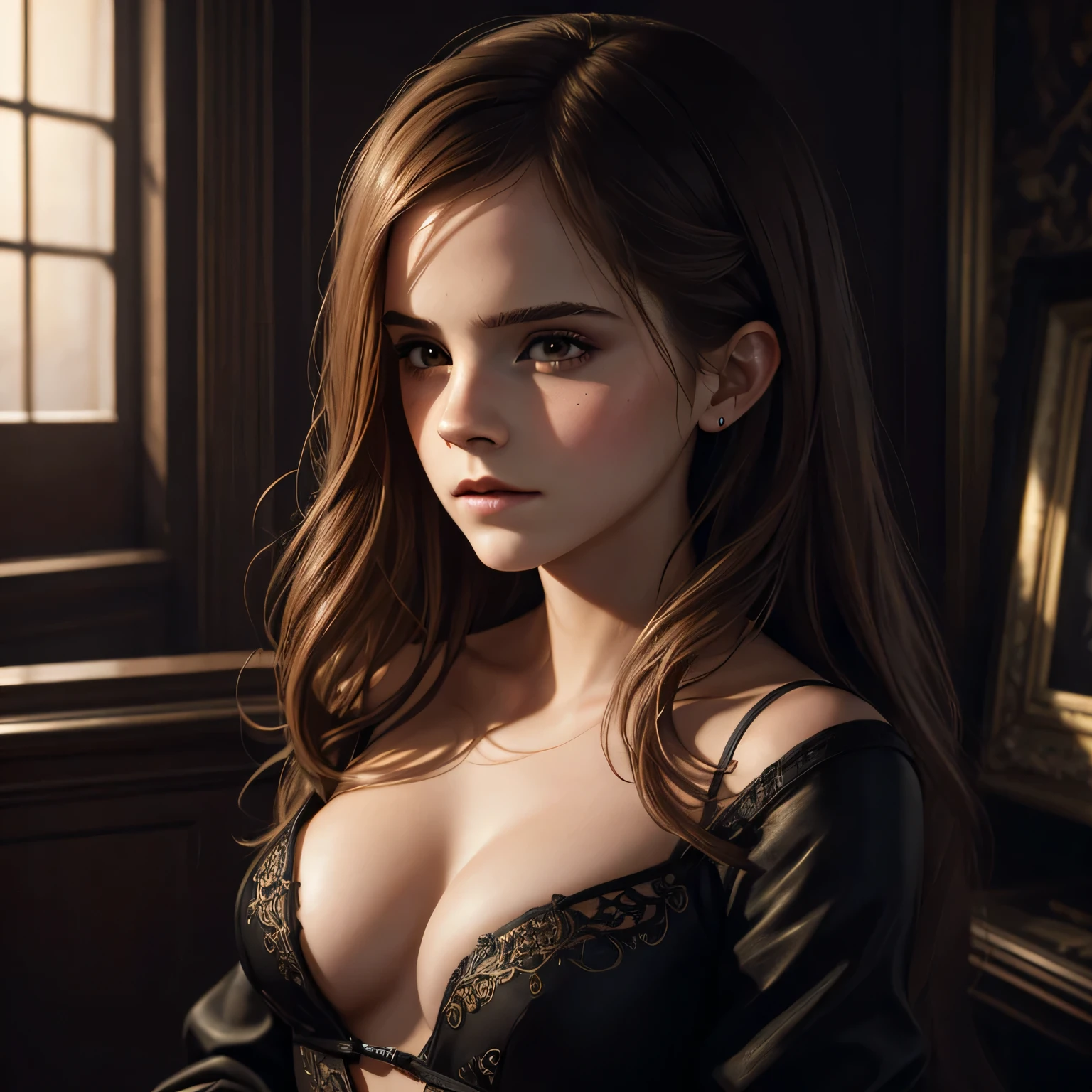 Emma Watson, tours of sexy prostitutes, Portrait du personnage, 4 9 9 0 s, cheveux longs, complexe, elegant, highly detailed, digital painting, ArtStation, Art conceptuel, lisse, mise au point nette, illustration, Illustration par Wlop, Charlie Bowater et Alexandra Fomina