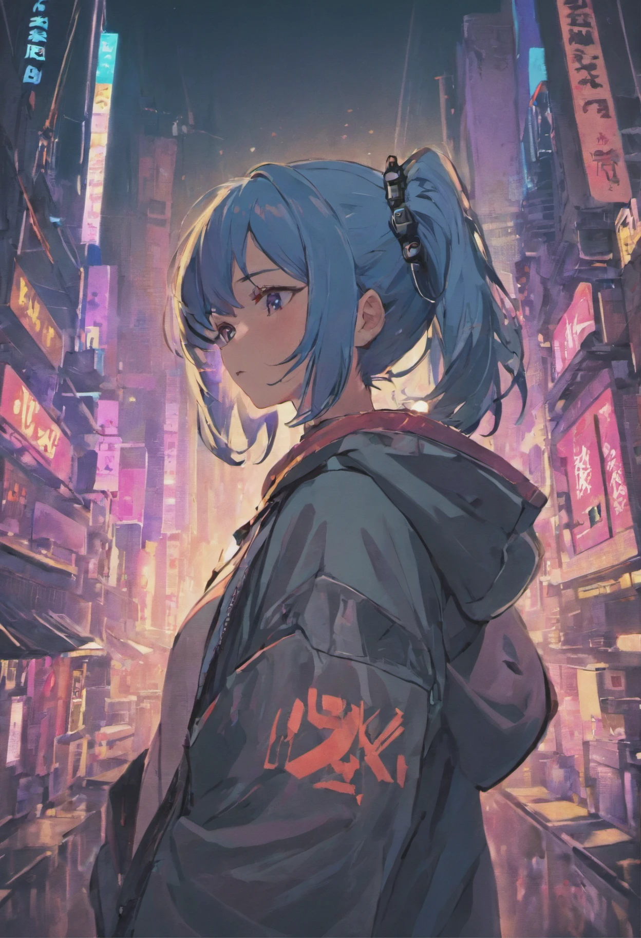 Anime - Imagen de estilo de una mujer en una ciudad por la noche, Chica de anime cyberpunk con sudadera con capucha, Arte digital cyberpunk anime, Mejor fondo de pantalla de Anime 4K Konachan, Estilo anime 4K, Digital Cyberpunk - Arte Anime, Anime Art Wallpaper 8K, Chica de anime cyberpunk, Arte de anime cyberpunk, Anime Art Wallpaper 4K, Anime Art Wallpaper 4K