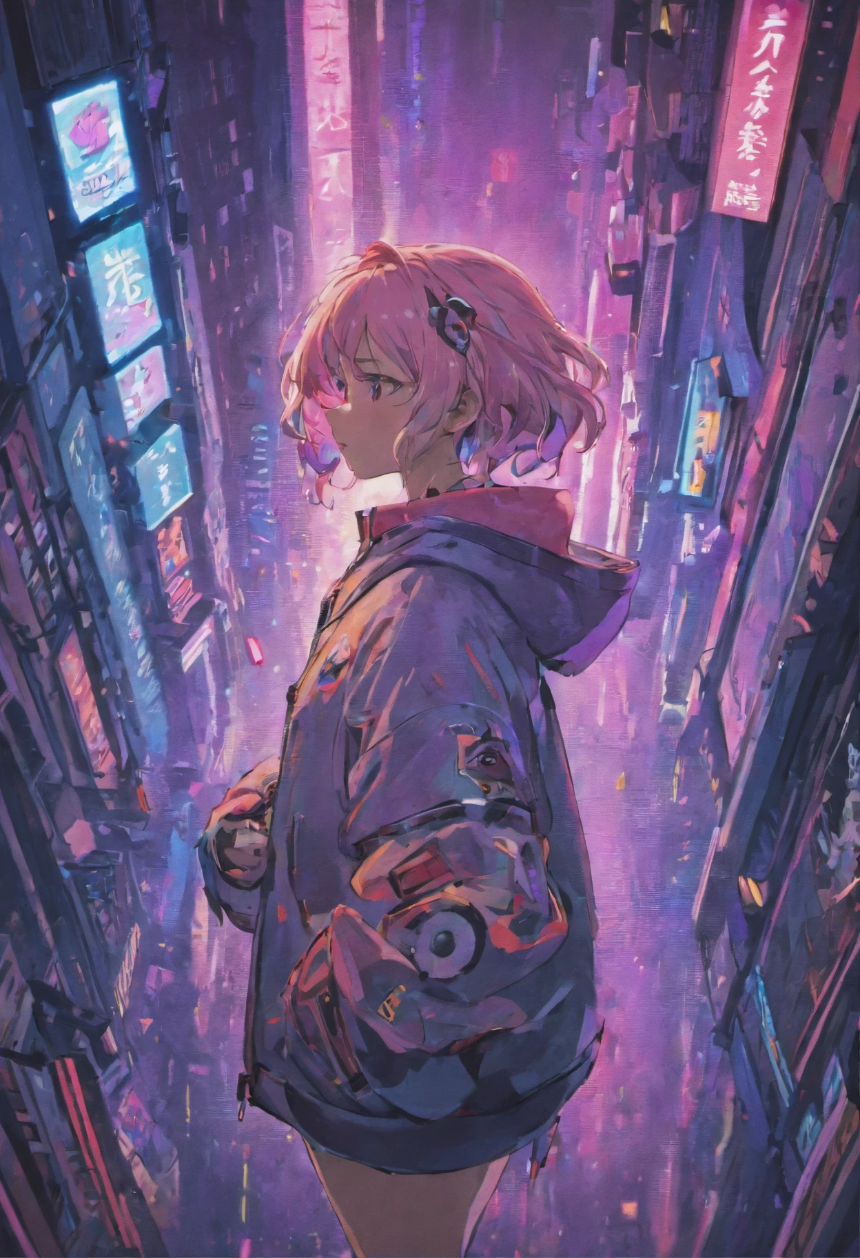 Anime - Imagen de estilo de una mujer en una ciudad por la noche, Chica de anime cyberpunk con sudadera con capucha, Arte digital cyberpunk anime, Mejor fondo de pantalla de Anime 4K Konachan, Estilo anime 4K, Digital Cyberpunk - Arte Anime, Anime Art Wallpaper 8K, Chica de anime cyberpunk, Arte de anime cyberpunk, Anime Art Wallpaper 4K, Anime Art Wallpaper 4K