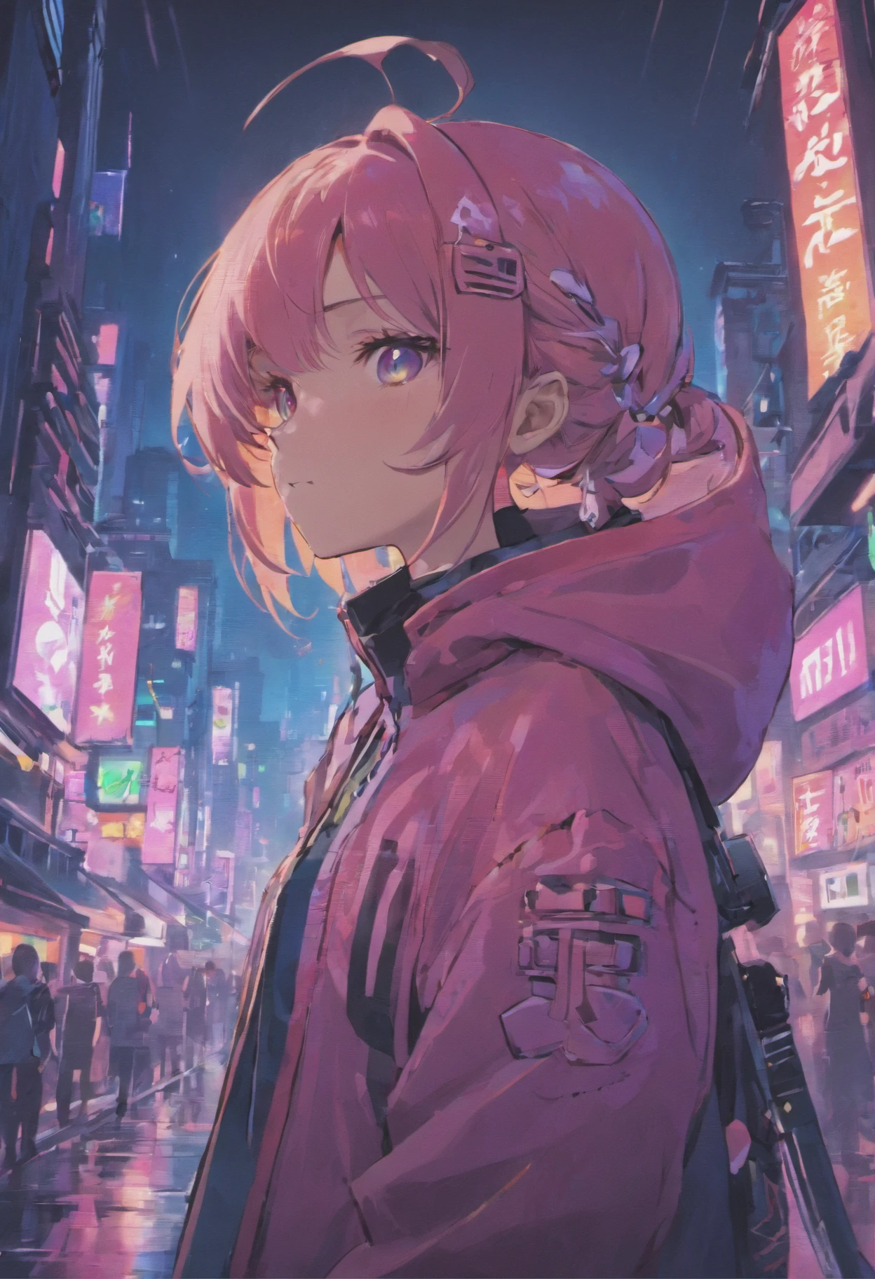 Anime - Imagen de estilo de una mujer en una ciudad por la noche, Chica de anime cyberpunk con sudadera con capucha, Arte digital cyberpunk anime, Mejor fondo de pantalla de Anime 4K Konachan, Estilo anime 4K, Digital Cyberpunk - Arte Anime, Anime Art Wallpaper 8K, Chica de anime cyberpunk, Arte de anime cyberpunk, Anime Art Wallpaper 4K, Anime Art Wallpaper 4K