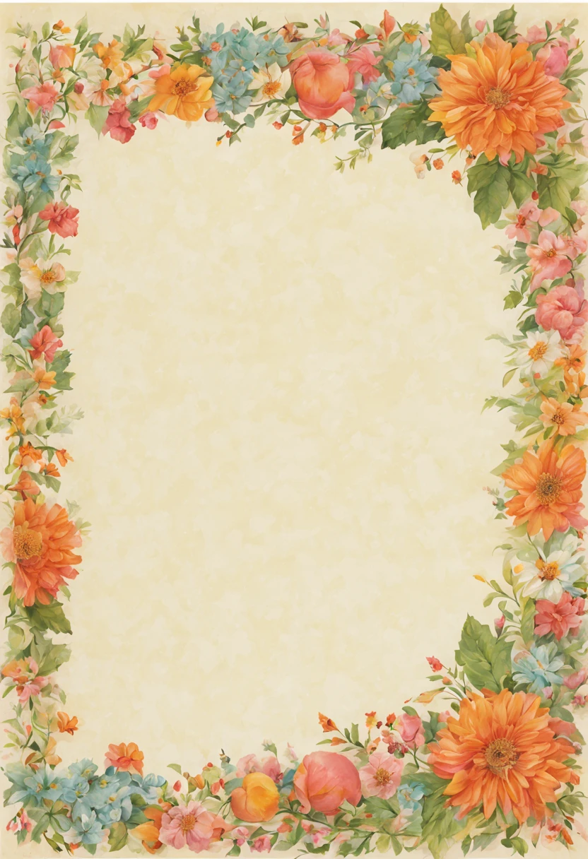 Letter Writing Paper Sheets Floral Border