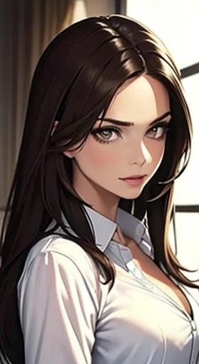 ((Best quality, 8k, Masterpiece :1.3)), Sharp focus :1.2, A pretty woman with perfect figure :1.4, Slender abs :1.2, ((Dark brown hair, C-cup of breasts :1.4)), (wearing white button up shirt, no bra, Jean :1.1), City street:1.2, Highly detailed face and skin texture, Detailed eyes, Double eyelid, enhanced tit's tufts