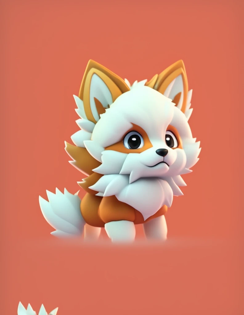 cartoon illustration of a furry little fox sitting on a dark surface, cute detailed digital art, cute 3 d render, adorable digital painting, cute digital art, isometric 3d fantasy cute dog, fox from league of legends chibi, cute fox, 3 d render stylized, stylized 3d render, blender eevee render, stylized as a 3d render
