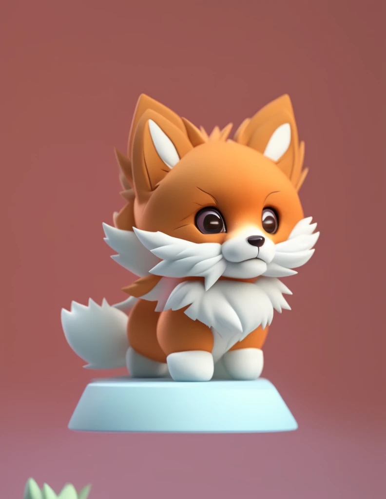 cartoon illustration of a furry little fox sitting on a dark surface, cute detailed digital art, cute 3 d render, adorable digital painting, cute digital art, isometric 3d fantasy cute dog, fox from league of legends chibi, cute fox, 3 d render stylized, stylized 3d render, blender eevee render, stylized as a 3d render