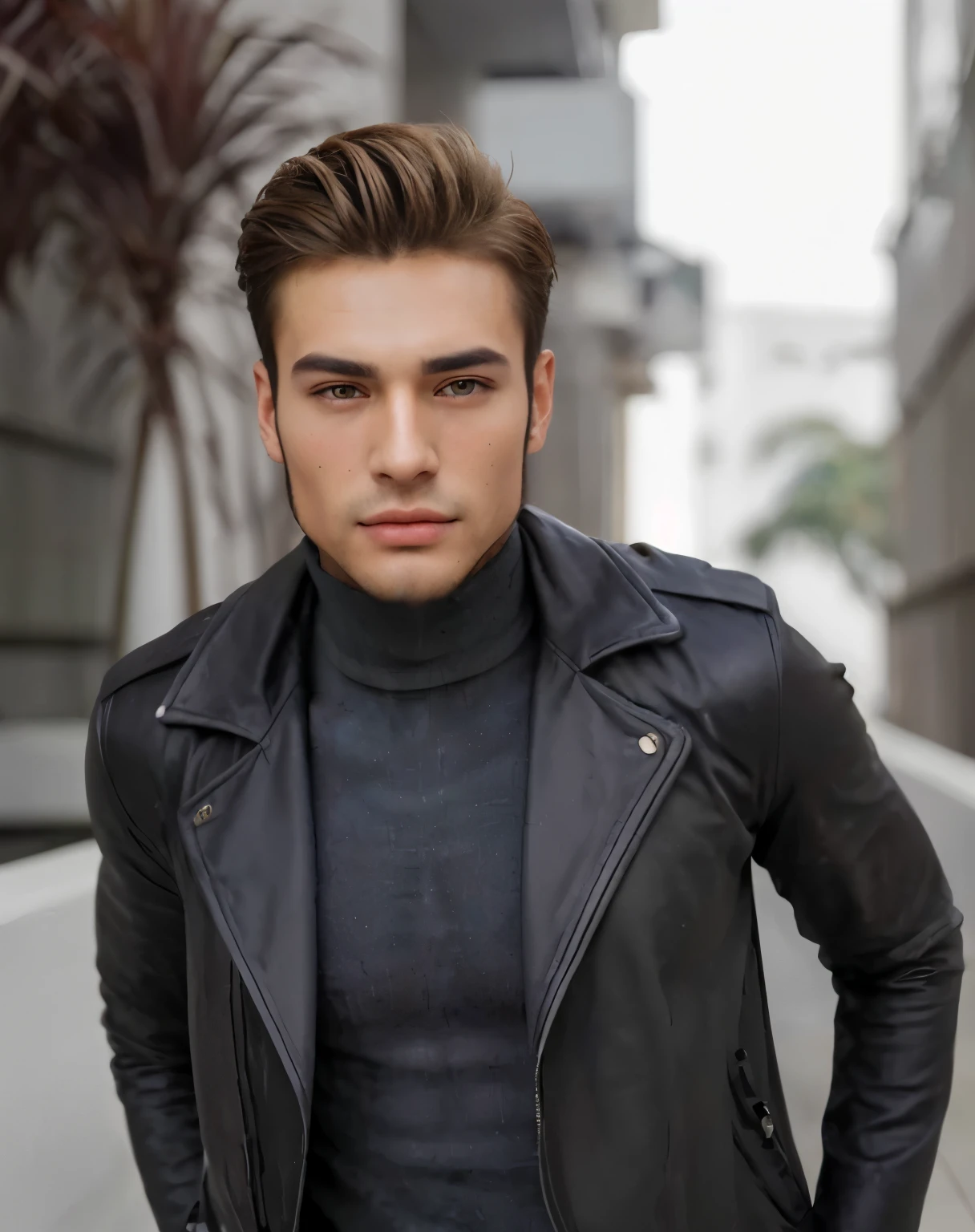 make more handsome man with slim face and great skin textured
