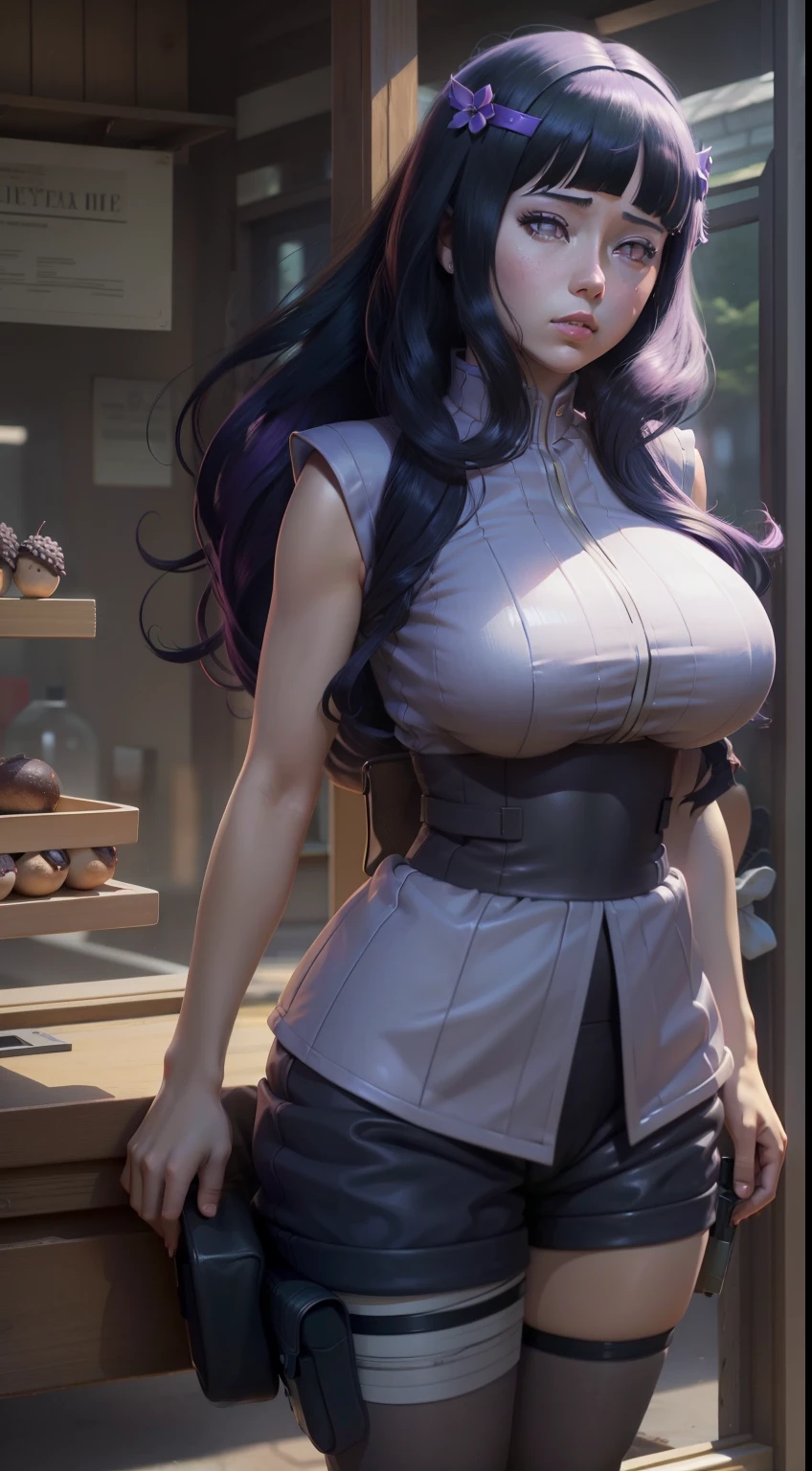 Menina anime com peito grande posando em um vestido roxo, hinata hyuga, Estilo 3D de anime realista, Ilya Kuvshinov. 4 TSD., Estilo anime. 8k, Estilo de arte de anime realista, menina anime sedutora, Arte de anime digital detalhada, Hyperrealistischer Anime, Estilo realismo de anime, Arte Digital Anime, Arte CG de anime suave, Estilo de arte de anime realista