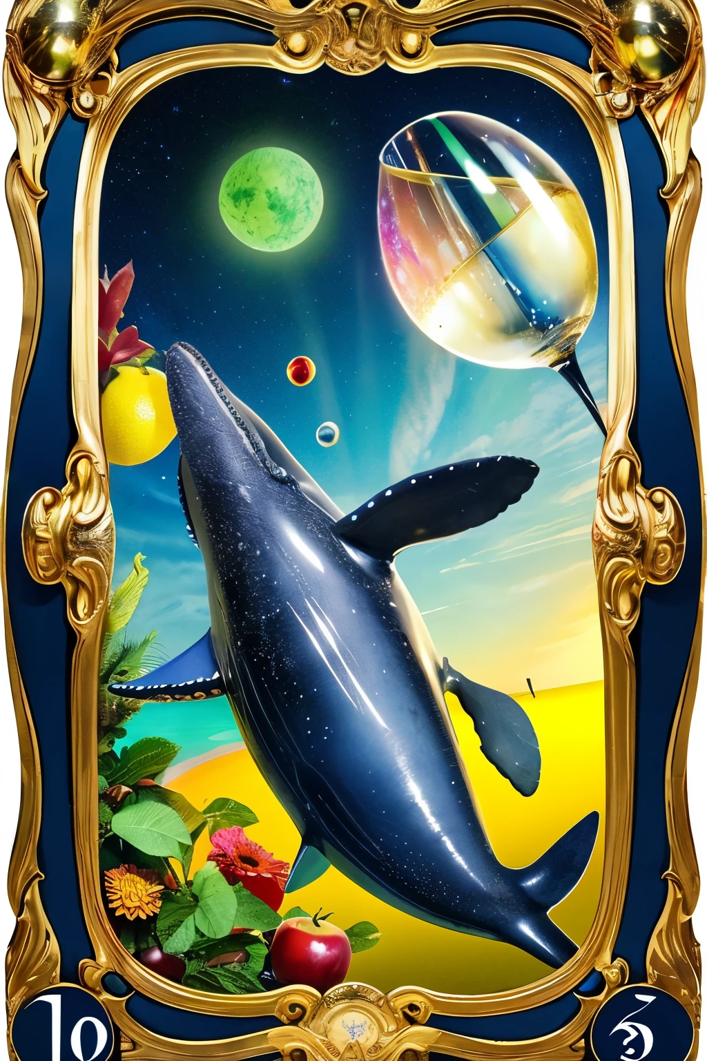 kosmos stele whale kosmos服 Pirate Ship Atlantis mirror ball record Green apples yellow gerbera wine glasses boots