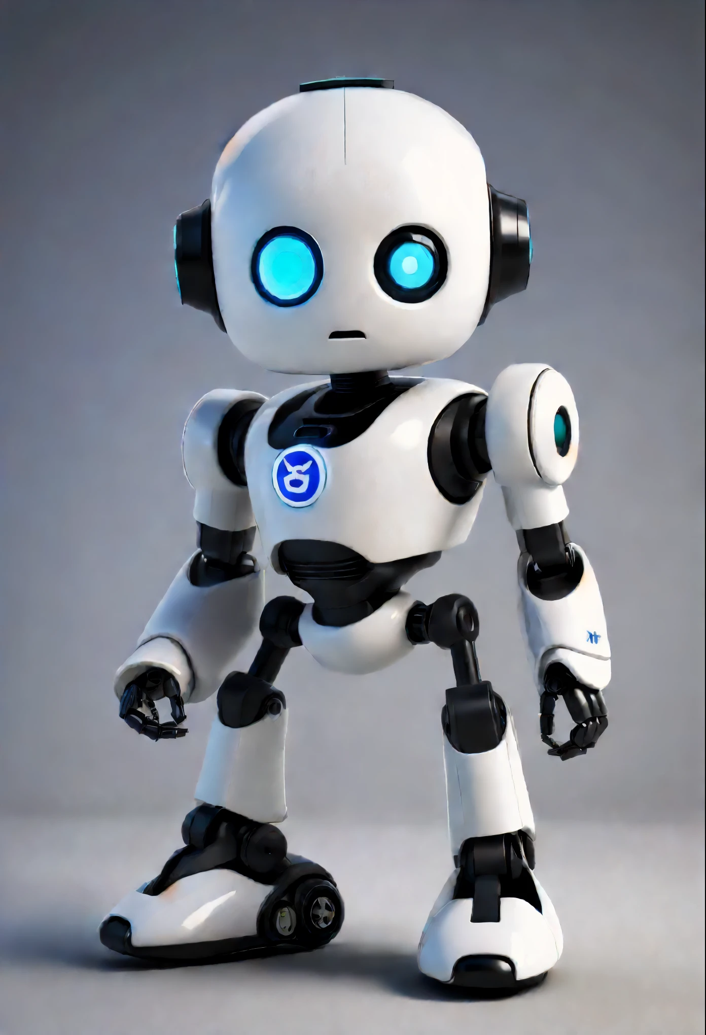 Robot with logo "XYU", hi-tech, servant, android, droid, robot