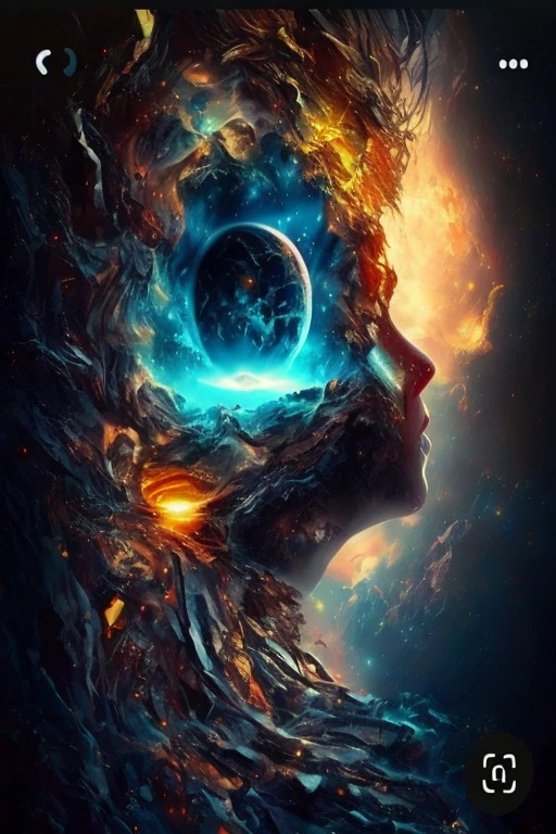 a close-up of a person with a face made of space, rosto derretendo no universo, intricate and epic composition, surreal space, paper awesome wallpaper, Grande arte digital com detalhes, amazingly epic visuals, no plano astral ) ) ), protetor de tela impressionante, beautiful depiction, no universo.altamente realista, extremely high quality artwork, bipe!!, ✏️🎨