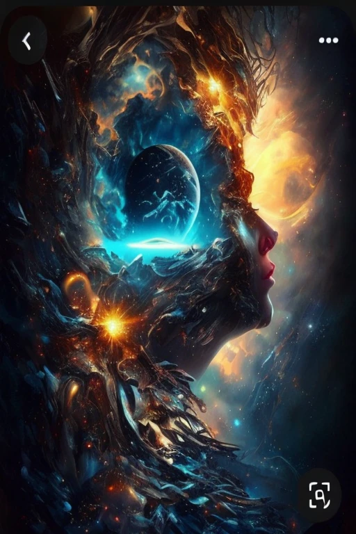 a close-up of a person with a face made of space, rosto derretendo no universo, intricate and epic composition, surreal space, paper awesome wallpaper, Grande arte digital com detalhes, amazingly epic visuals, no plano astral ) ) ), protetor de tela impressionante, beautiful depiction, no universo.altamente realista, extremely high quality artwork, bipe!!, ✏️🎨