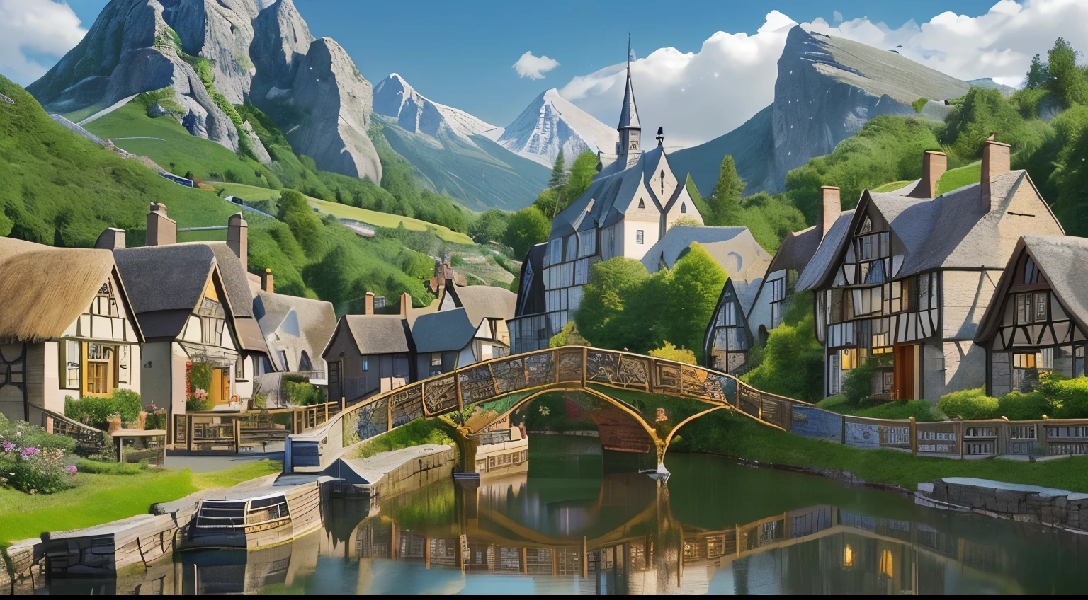 Imagine a picturesque a town of dwarves straight out of a fairytale, with charming cottages and winding streets, all surrounded by a network of sparkling waterways that bring life and beauty to the landscape.