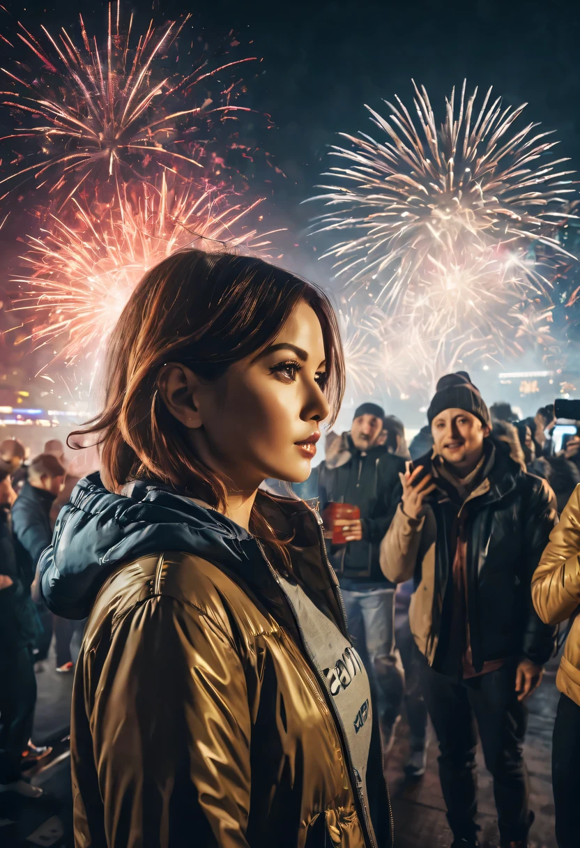new year'New Year's Eve 2024,sporty attire,multiple exposure
