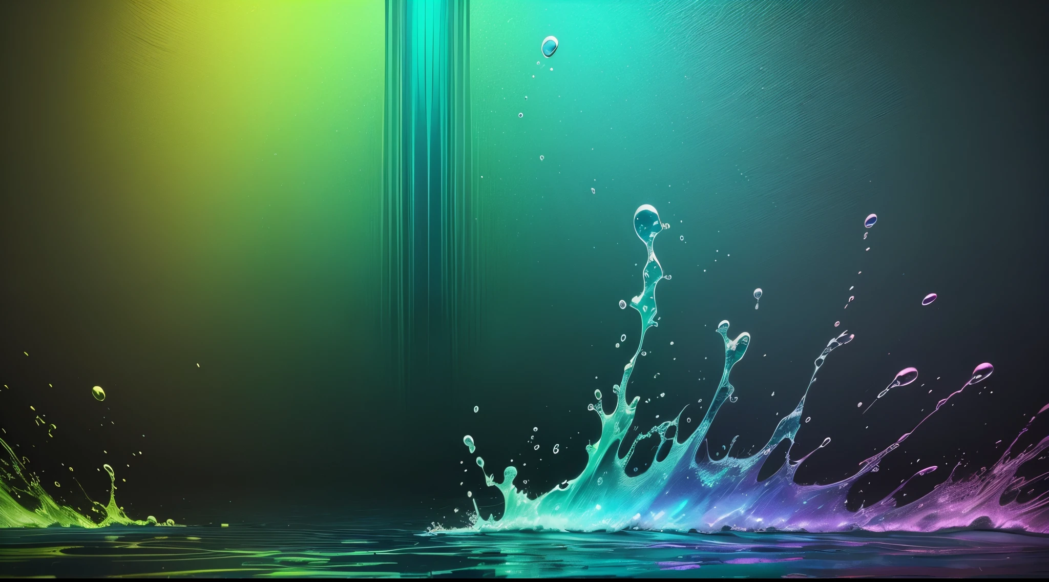water,colorful,neon,watery,high resolution, high quality,neon color backgrounds, dark green, green gradient, pastel blue, splash